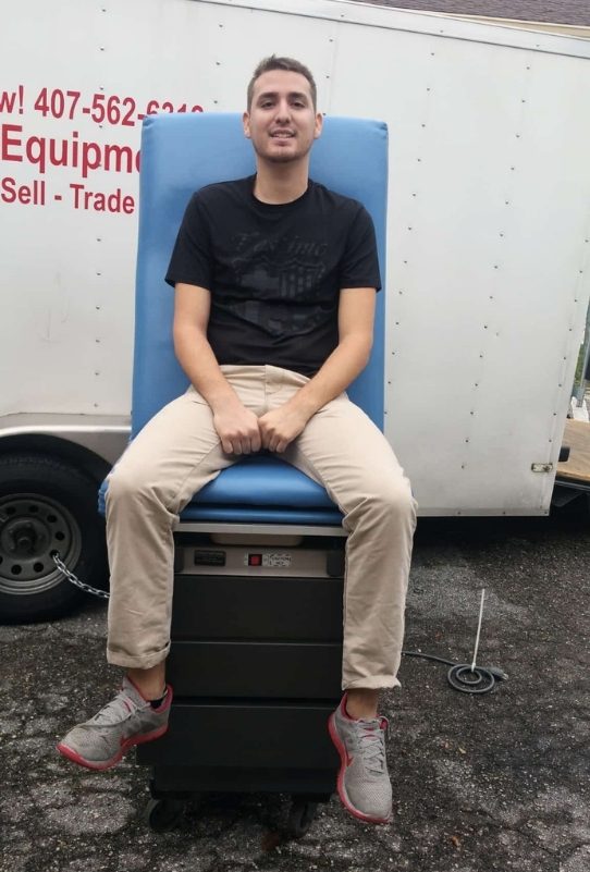 Simon in the early days of Cevi Med, 2014